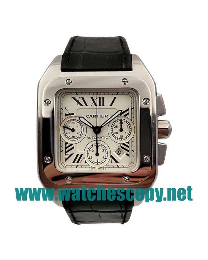 UK Replica Cartier Santos 100 W20090X8 Watches With Silver Dials For Men