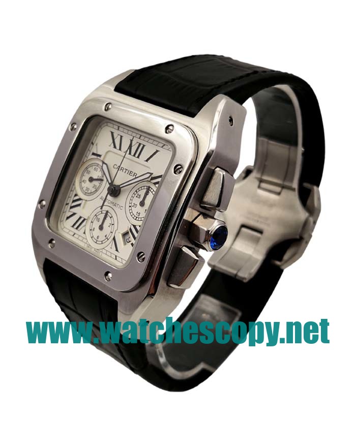 UK Replica Cartier Santos 100 W20090X8 Watches With Silver Dials For Men