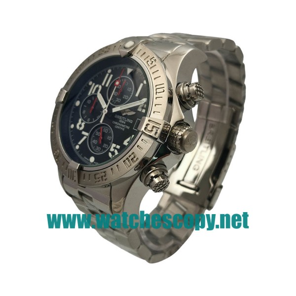 UK Best 1:1 Breitling Super Avenger A13370 Replica Watches With Black Dials For Men