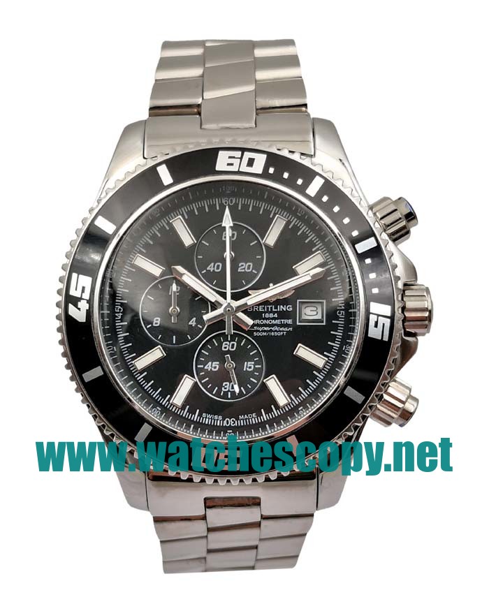 UK AAA Quality Breitling Superocean A1334102 Fake Watches With Black Dials For Men