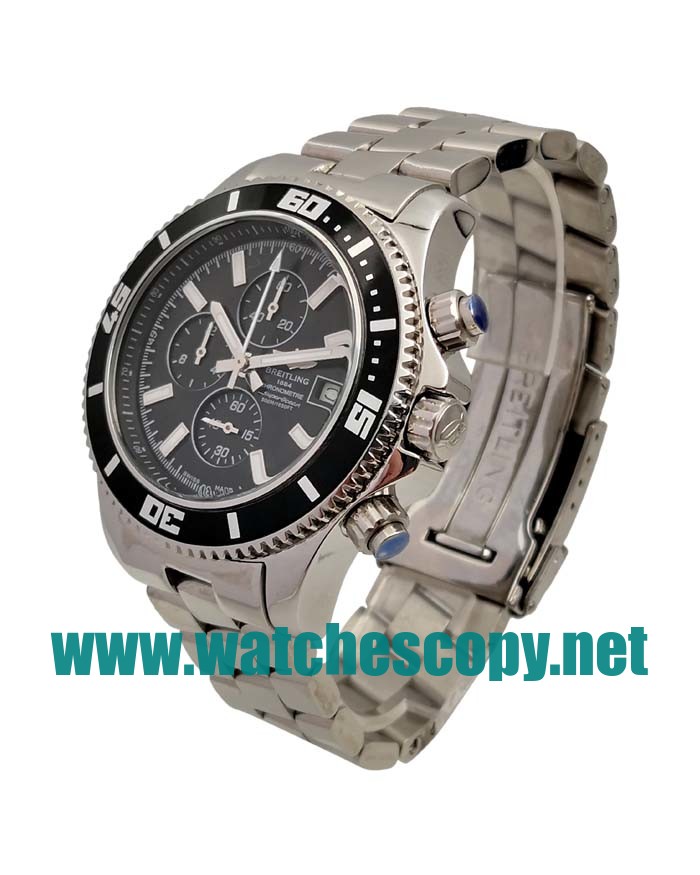 UK AAA Quality Breitling Superocean A1334102 Fake Watches With Black Dials For Men