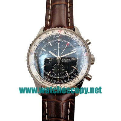 UK Best 1:1 Breitling Navitimer A24322 Fake Watches With Black Dials For Men