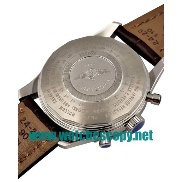 UK Best 1:1 Breitling Navitimer A24322 Fake Watches With Black Dials For Men