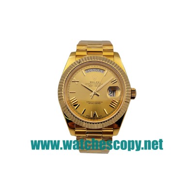 UK 40 MM Cheap Rolex Day-Date 228238 Fake Watches With Champagne Dials For Sale
