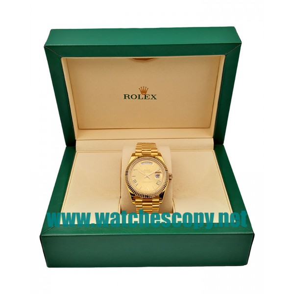 UK 40 MM Cheap Rolex Day-Date 228238 Fake Watches With Champagne Dials For Sale