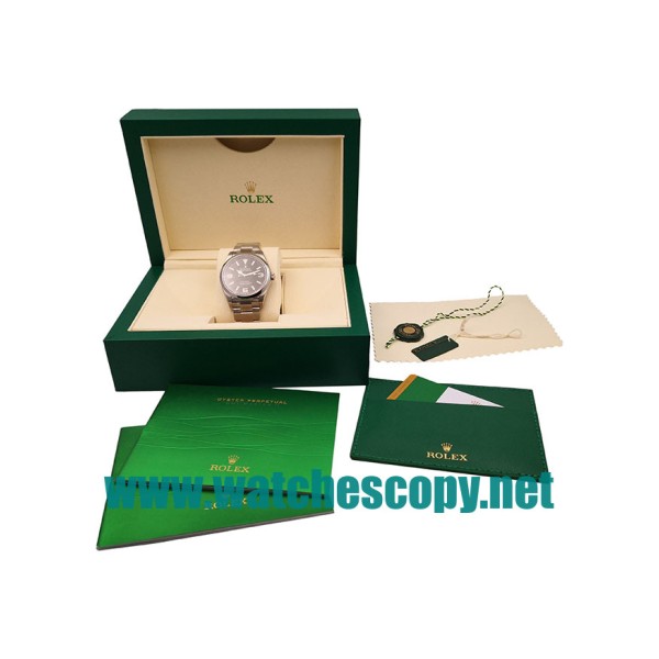UK 39 MM Cheap Rolex Explorer 214270 Fake Watches With Black Dials For Sale