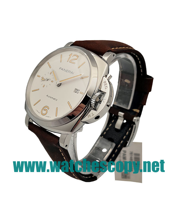 UK 42 MM Cheap Panerai Luminor Due PAM01046 Fake Watches With White Dials For Sale