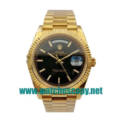 UK 40 MM Cheap Rolex Day-Date 228238 Fake Watches With Black Dials For Sale