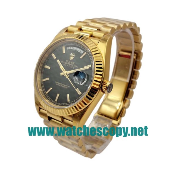 UK 40 MM Cheap Rolex Day-Date 228238 Fake Watches With Black Dials For Sale