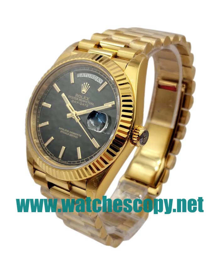UK 40 MM Cheap Rolex Day-Date 228238 Fake Watches With Black Dials For Sale