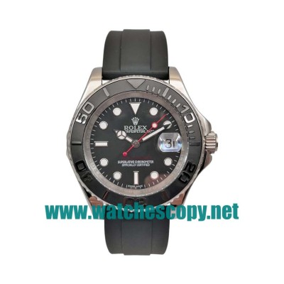 UK Best Quality Rolex Yacht-Master 116655 Fake Watches With Black Dials 