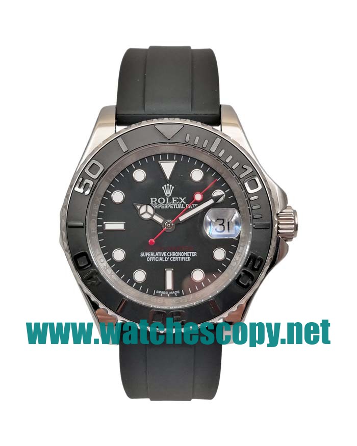 UK Best Quality Rolex Yacht-Master 116655 Fake Watches With Black Dials 
