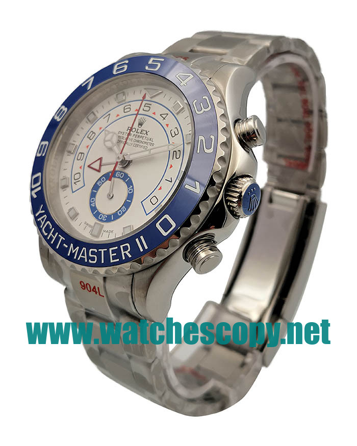 UK Perfect Replica Rolex Yacht-Master II 116680 Watches With White Dials For Men