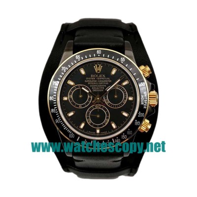 UK 40 MM Cheap Rolex Daytona Fake Watches With Black Dials For Sale