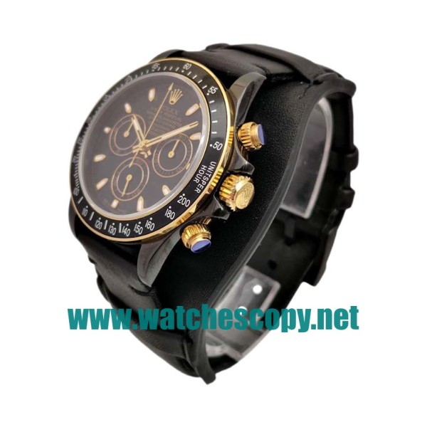 UK 40 MM Cheap Rolex Daytona Fake Watches With Black Dials For Sale