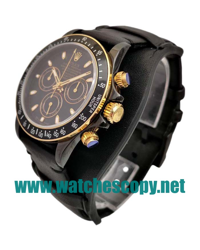 UK 40 MM Cheap Rolex Daytona Fake Watches With Black Dials For Sale