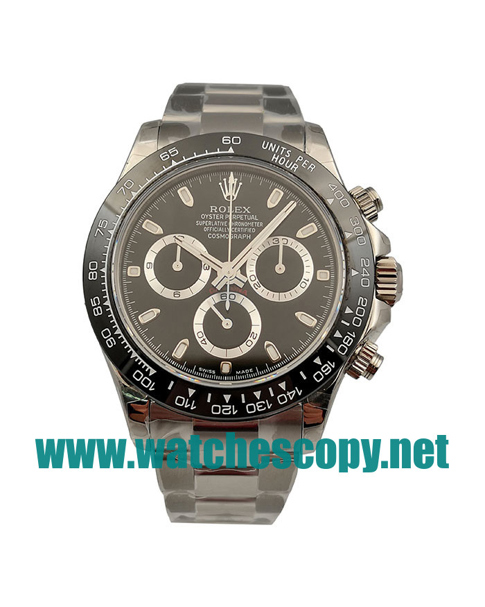 UK Perfect Replica Rolex Daytona Cosmograph 116500LN N Stainless Steel Black Dial Swiss 4130 Run 6@SEC