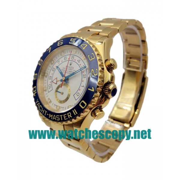 UK AAA Replica Rolex Yacht-Master II 116688 JF Yellow Gold White Dial Swiss 7750 Watches