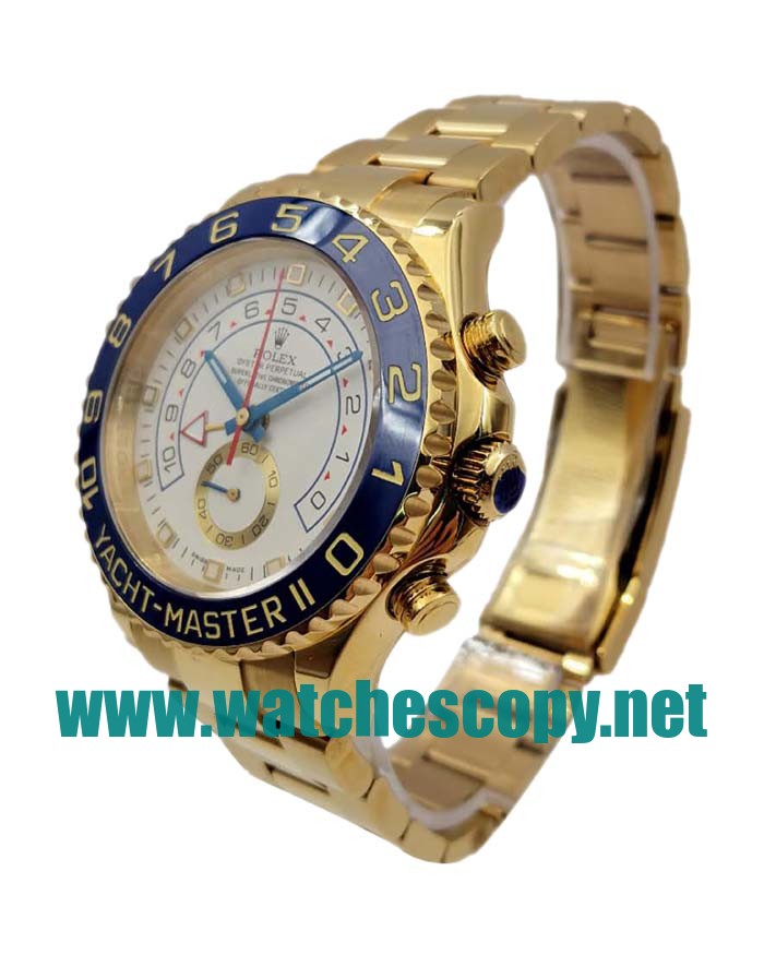 UK AAA Replica Rolex Yacht-Master II 116688 JF Yellow Gold White Dial Swiss 7750 Watches