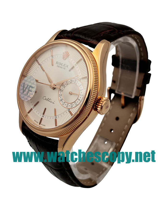 UK AAA Replica Rolex Cellini Date 50515 VF - 39 MM Rose Gold Cases For Sale