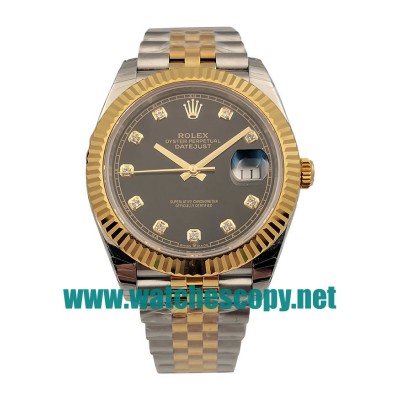 UK 41 MM Cheap Rolex Datejust II 116333 Fake Watches With Black Dials For Sale