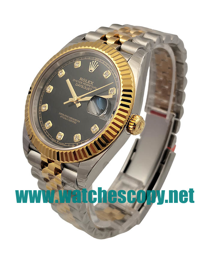 UK 41 MM Cheap Rolex Datejust II 116333 Fake Watches With Black Dials For Sale