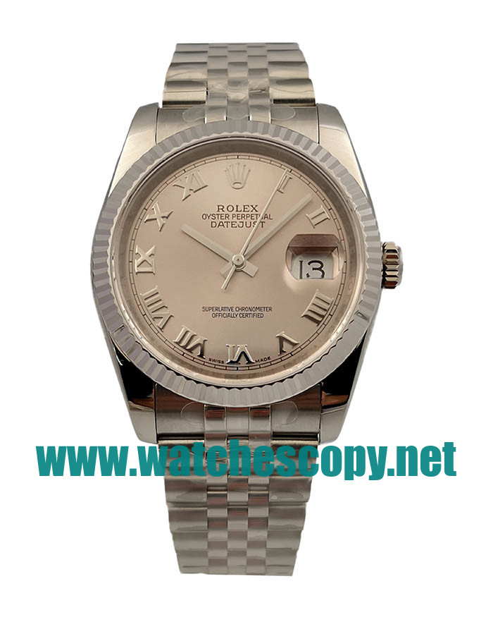 UK 36MM Cheap Rolex Datejust 116234 Fake Watches With Rhodium Dials For Sale