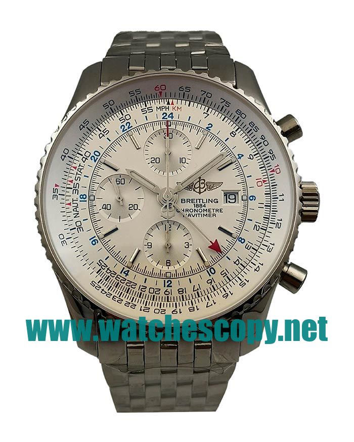 UK Best 1:1 Breitling Navitimer World A24322 Fake Watches With White Dials For Sale
