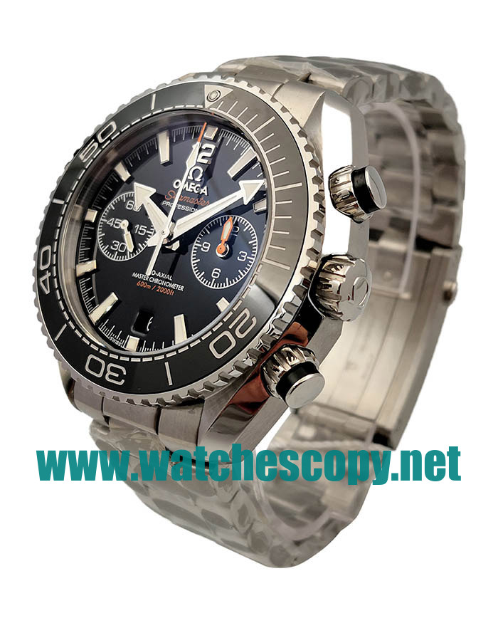 UK Swiss Replica Omega Seamaster Planet Ocean Watches With Black Dials For Sale