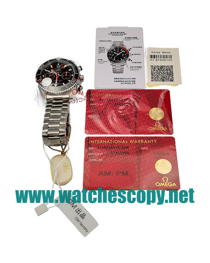 UK Swiss Replica Omega Seamaster Planet Ocean Watches With Black Dials For Sale