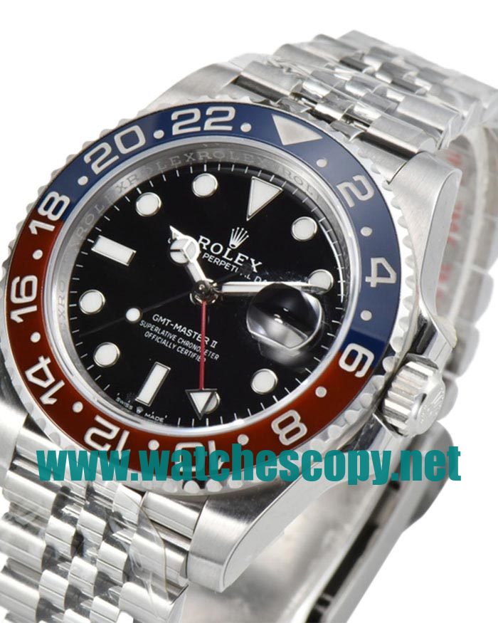 UK Top Quality Replica Rolex GMT-Master II 126710BLRO C Factory Stainless Steel Black Dial Swiss 3186 Watches