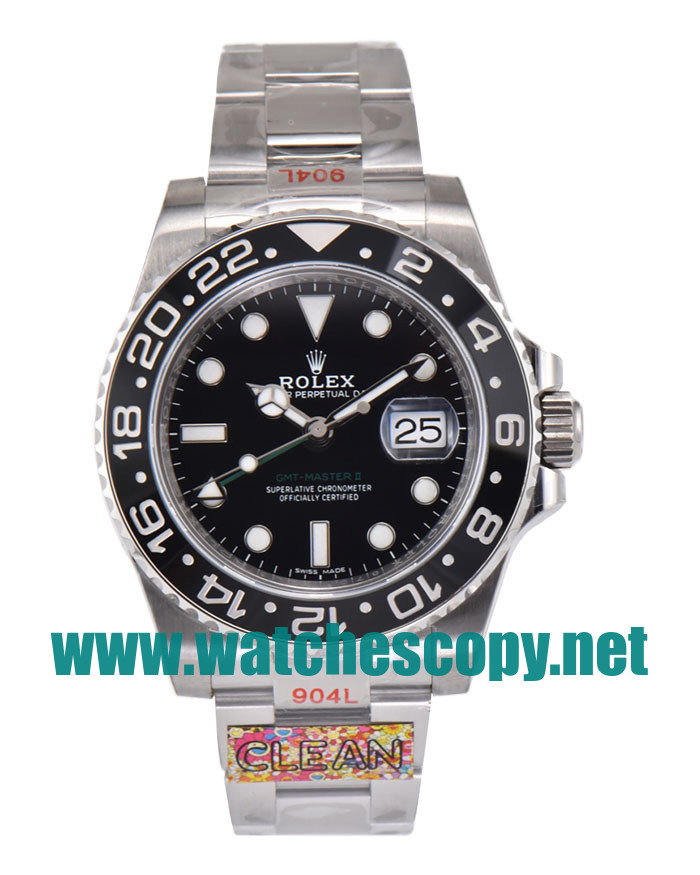 UK Perfect Replica Rolex GMT-Master II 116710LN C Factory Stainless Steel Black Dial Swiss 3186 Watches
