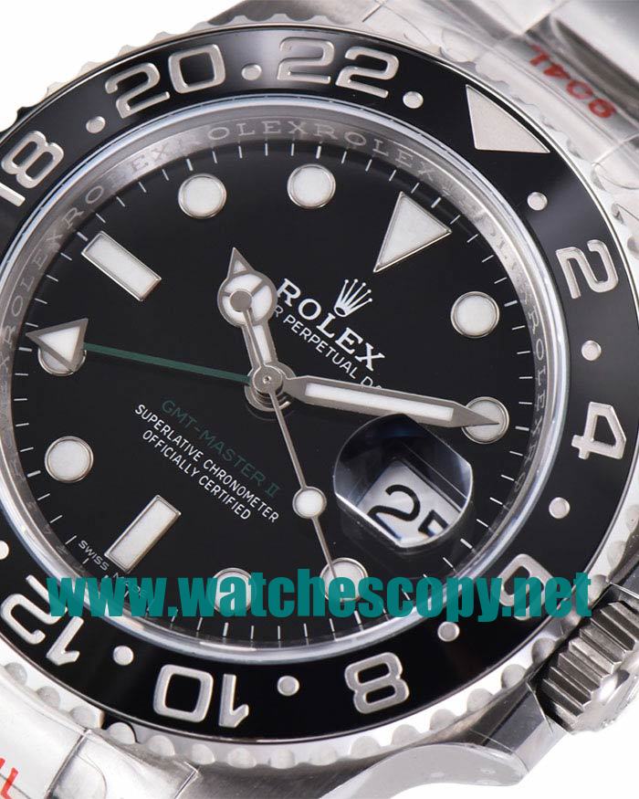 UK Perfect Replica Rolex GMT-Master II 116710LN C Factory Stainless Steel Black Dial Swiss 3186 Watches