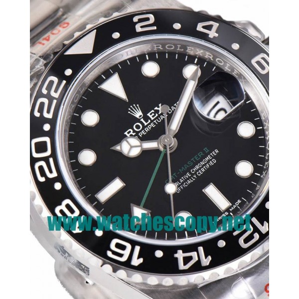 UK Perfect Replica Rolex GMT-Master II 116710LN C Factory Stainless Steel Black Dial Swiss 3186 Watches