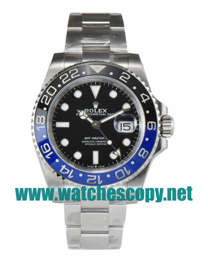 UK Swiss Movement Replica Rolex GMT-Master II 126710BLNR C Factory Stainless Steel Black Dial Swiss 3186 