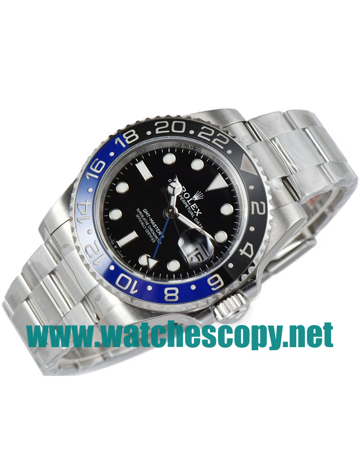UK Swiss Movement Replica Rolex GMT-Master II 126710BLNR C Factory Stainless Steel Black Dial Swiss 3186 