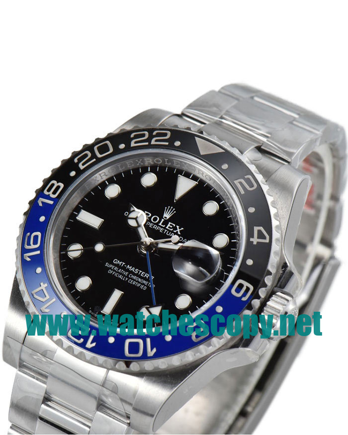 UK Swiss Movement Replica Rolex GMT-Master II 126710BLNR C Factory Stainless Steel Black Dial Swiss 3186 