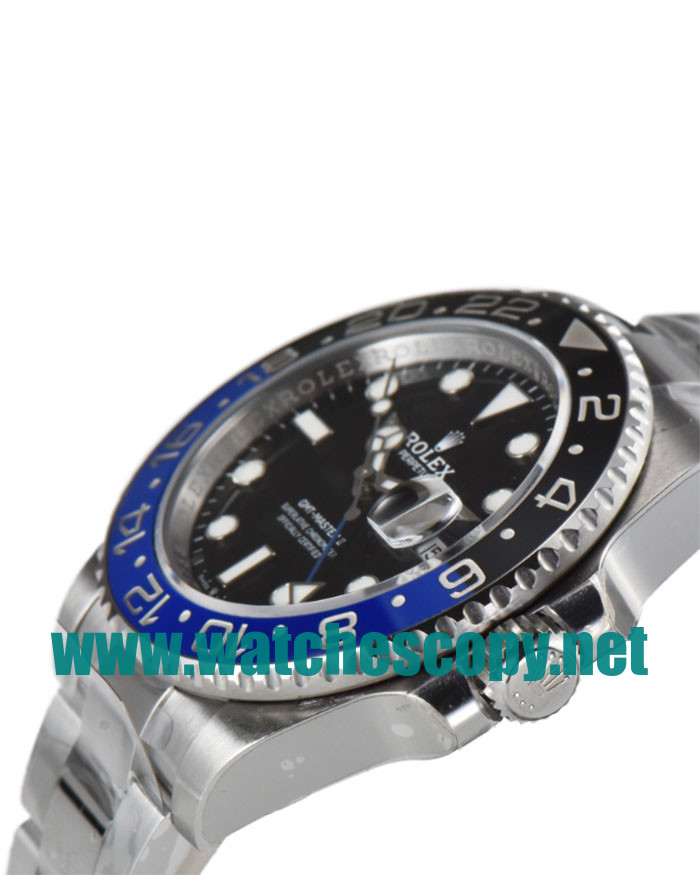 UK Swiss Movement Replica Rolex GMT-Master II 126710BLNR C Factory Stainless Steel Black Dial Swiss 3186 