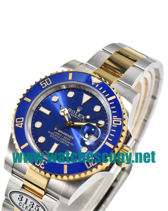 UK Best Quality Replica Rolex Submariner 116613LB C Factory Stainless Steel & Gold Blue Dial Swiss 3135 Watches