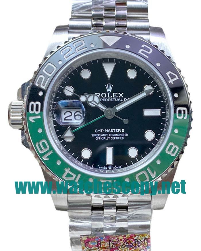 UK High Qualkity Replica Rolex GMT-Master II 126720VTNR C Factory Stainless Steel Black Dial Swiss 3186 Watches