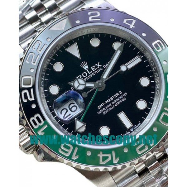 UK High Qualkity Replica Rolex GMT-Master II 126720VTNR C Factory Stainless Steel Black Dial Swiss 3186 Watches