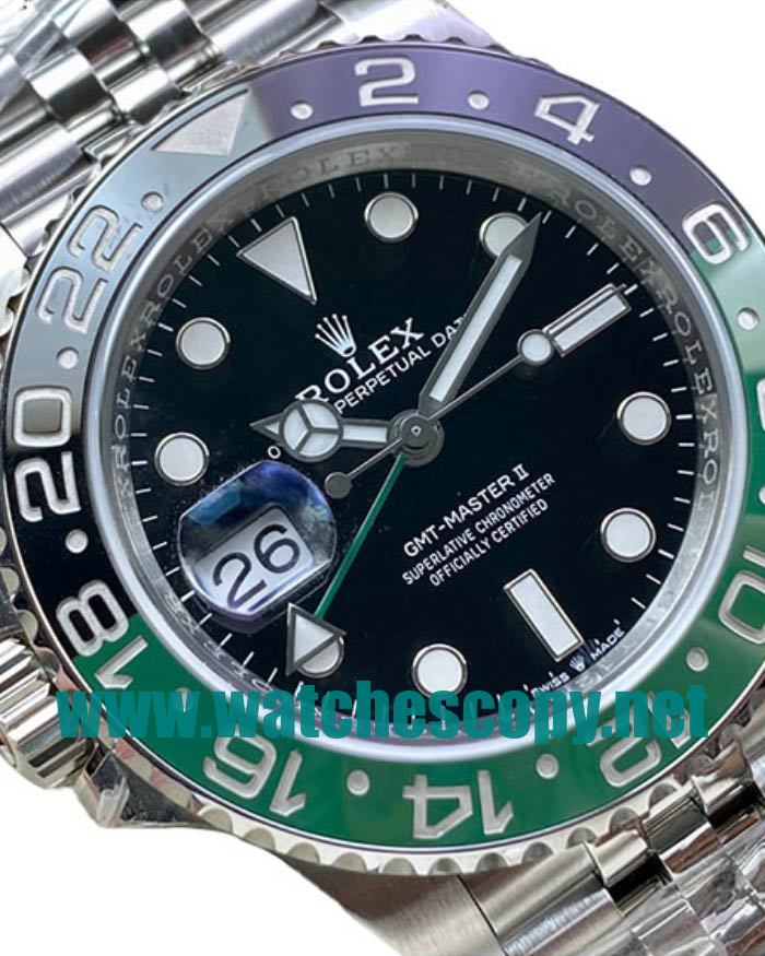 UK High Qualkity Replica Rolex GMT-Master II 126720VTNR C Factory Stainless Steel Black Dial Swiss 3186 Watches