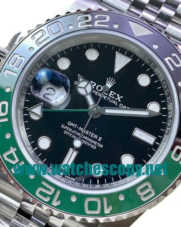 UK High Qualkity Replica Rolex GMT-Master II 126720VTNR C Factory Stainless Steel Black Dial Swiss 3186 Watches