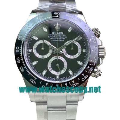 UK Swiss Made Replica Rolex Daytona 116500LN C Factory Stainless Steel Black Dial Swiss 4130 Watches For Sale