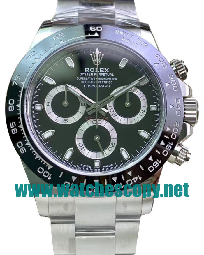 UK Swiss Made Replica Rolex Daytona 116500LN C Factory Stainless Steel Black Dial Swiss 4130 Watches For Sale