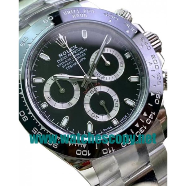 UK Swiss Made Replica Rolex Daytona 116500LN C Factory Stainless Steel Black Dial Swiss 4130 Watches For Sale
