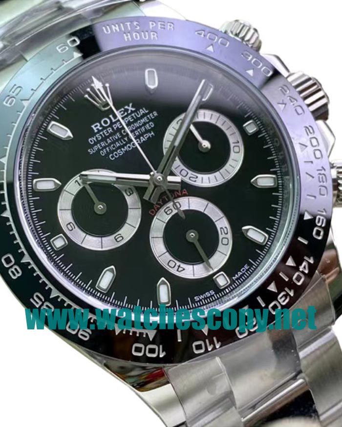 UK Swiss Made Replica Rolex Daytona 116500LN C Factory Stainless Steel Black Dial Swiss 4130 Watches For Sale