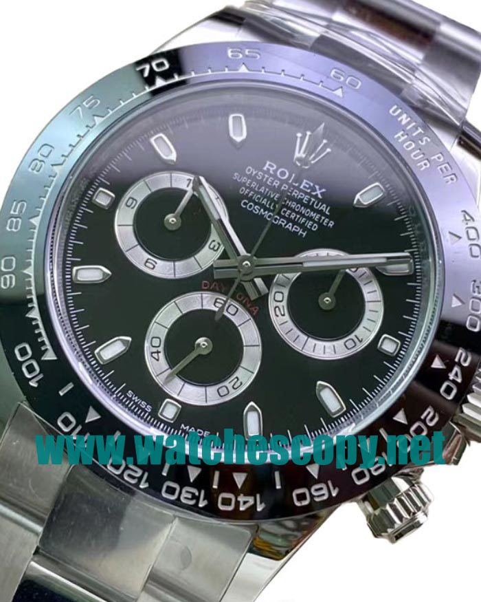 UK Swiss Made Replica Rolex Daytona 116500LN C Factory Stainless Steel Black Dial Swiss 4130 Watches For Sale