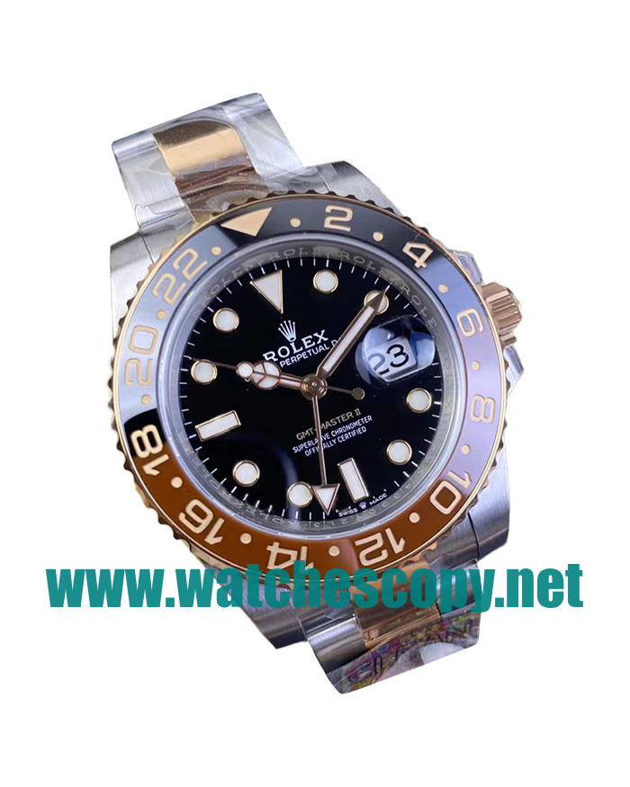 UK 1:1 Wholesale Replica Rolex GMT-Master II 126711CHNR C Factory Stainless Steel & Rose Gold Black Dial Swiss 3186 Watches
