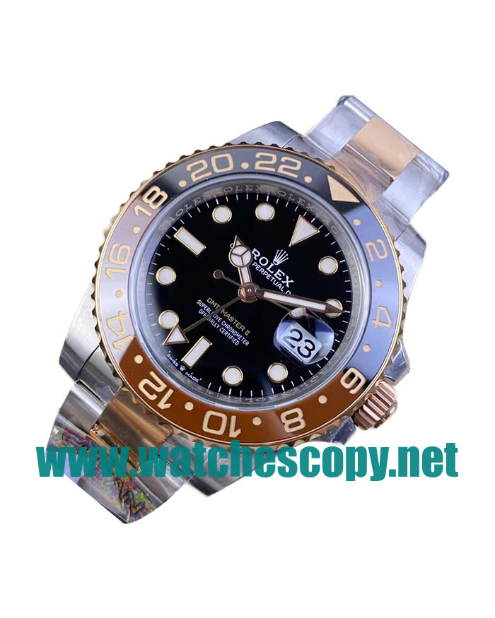 UK 1:1 Wholesale Replica Rolex GMT-Master II 126711CHNR C Factory Stainless Steel & Rose Gold Black Dial Swiss 3186 Watches